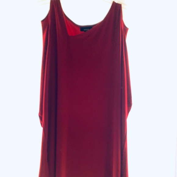 Alfani Tops - Alfani  RED Cold Shoulder Tunic Top Hi Low  XXL
